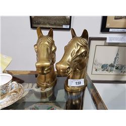 PAIR VINTAGE BRASS HORSE HEADS