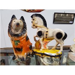 TWO 1940'S CHALKWARE FIGURES