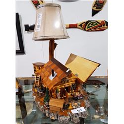 HAND CRAFTED TRAPPER'S CABIN LAMP