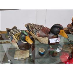PAIR OF PAINTED WOOD MALLARD DUCK DECOYS