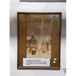 WATERCOLOUR ON PAPER TITLED EUROPEAN STREET SCENE SIGNED W. ACKERNLEY C.1929 (LISTED BRITISH ARTIST)