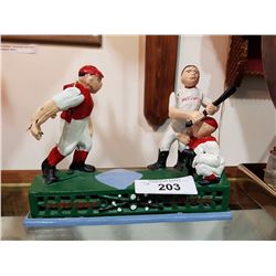 REPRODUCTION CAST IRON BANK BASEBALL PLAYERS