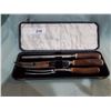 Image 1 : BONE HANDLED CARVING SET IN CASE