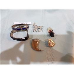 LOT OF 6 PCS OF JEWELRY 4 ARE SILVER