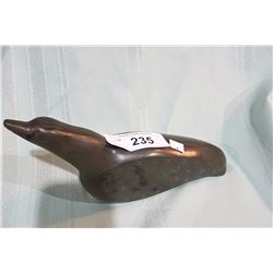CARVED SOAPSTONE LOON NOT SIGNED