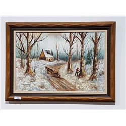 ORIGINAL OIL ON CANVAS ARTIST SIGNED 35" X 44"