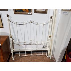 ANTIQUE CAST IRON BED 47"W BED W/RAILS
