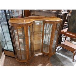 DOUBLE BOW FRONT ENGLISH DISPLAY CABINET
