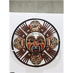 IMPRESSIVE ASIAN STYLE CARVED MASK APPROX. 48" DIAMETER