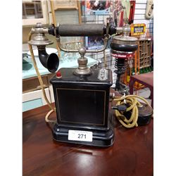 K.T.A.S. DANISH/NORWEGIAN HAND CRANK CRADLE DESK PHONE C.1895-1915