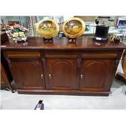 SOLID MAHOGANY SIDEBOARD 63" X 35" X 18.5"