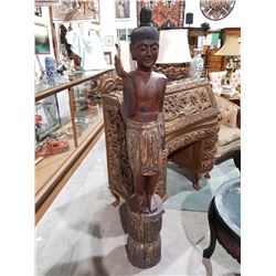 CARVED MALAYSIAN WOOD STATUE 62"