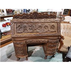 FABULOUS ONE OF A KIND ASIAN DROP FRONT DESK 45"W X 49.5"H X 20"D