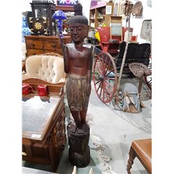 CARVED MALAYSIAN WOOD STATUE 62"