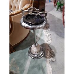 1950'S CHROME ASHTRAY STAND W/MARBLE BASE