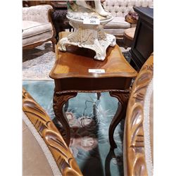 PAIR OF LAIDLER CARVED DETAILED END TABLES