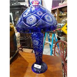 COBALT CUT TO CLEAR CRYSTAL TABLE LAMP