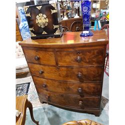 MID 1800'S 4 DRAWER MAHOGANY DRESSER 41" X 45.75" X 21"