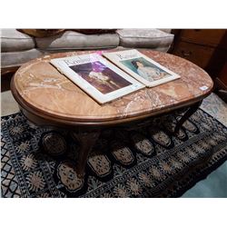 MARBLE TOP COFFEE TABLE 45" X 17"H X 24"W