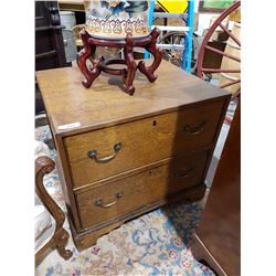 2 DRAWER GEORGIAN CHEST 29.5"W X 27.5"H X 24"D