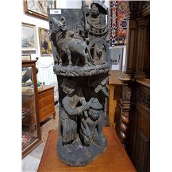 CARVED ASIAN STATUE 36.5" X 14.5"W