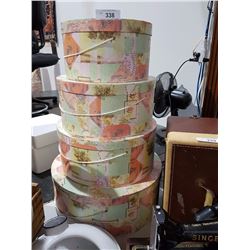 STACK OF 4 NESTING HAT BOXES