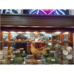 SHELF OF ANTIQUE HORSE SLEIGH BELLS & SCHOOL BELL