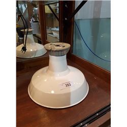 VINTAGE WHITE ENAMEL INDUSTRIAL LIGHT SHADE 12"