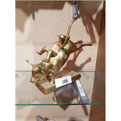 VINTAGE BRASS BULL & RIDER