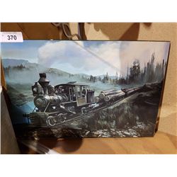 TRAIN PRINT ON BOARD 18" X 12"