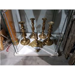 5 BRASS CANDLE STICKS
