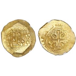 Matt - Mexico City, Mexico, cob 8 escudos, 1713J, NGC MS 64, ex-1715 Fleet (designated on label).