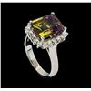 Image 4 : 4.06 ctw Ametrine Quartz and Diamond Ring - 14KT White Gold