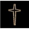 Image 1 : 1.00 ctw Diamond Cross Pendant - 18KT Rose Gold