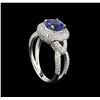 Image 4 : 14KT White Gold 1.56 ctw Tanzanite and Diamond Ring