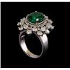 Image 4 : 14KT White Gold 3.08 ctw Emerald and Diamond Ring