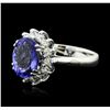 Image 1 : 14KT White Gold 5.19 ctw Tanzanite and Diamond Ring