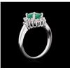 Image 3 : 1.33 ctw Emerald and Diamond Ring - 14KT White Gold