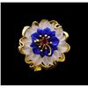Image 2 : Lapis Lazuli Crystal Ring - 14KT Yellow Gold