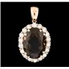 Image 1 : 13.78 ctw Tourmaline and Diamond Pendant - 14KT Rose Gold