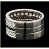 Image 3 : 0.84 ctw Diamond and Black Diamond Ring - 18KT White Gold