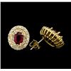 Image 2 : 14KT Yellow Gold 2.07 ctw Ruby and Diamond Earrings