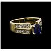 Image 1 : 1.32 ctw Sapphire and Diamond Ring - 14KT Yellow Gold