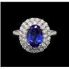 Image 2 : 14KT White Gold 2.28 ctw Tanzanite and Diamond Ring