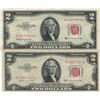 Image 1 : 1953 $2 AU Uncirculated Certificate Currency Lot of 2