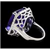 Image 3 : GIA Cert 32.86 ctw Tanzanite and Diamond Ring - 14KT White Gold