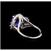 Image 3 : 14KT White Gold 4.08 ctw Tanzanite, Sapphire & Diamond Ring