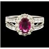 Image 2 : Ruby and Diamond Ring - Platinum