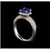 Image 4 : 14KT White Gold 1.41 ctw Tanzanite and Diamond Ring