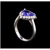 Image 4 : 14KT White Gold 3.30 ctw Tanzanite and Diamond Ring